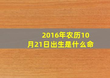 2016年农历10月21日出生是什么命