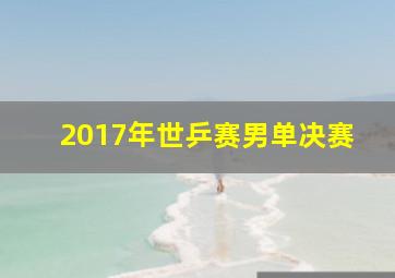 2017年世乒赛男单决赛