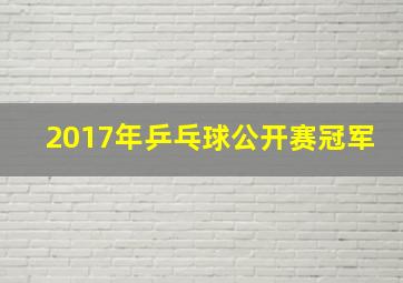 2017年乒乓球公开赛冠军