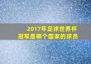 2017年足球世界杯冠军是哪个国家的球员