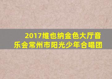 2017维也纳金色大厅音乐会常州市阳光少年合唱团