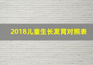 2018儿童生长发育对照表