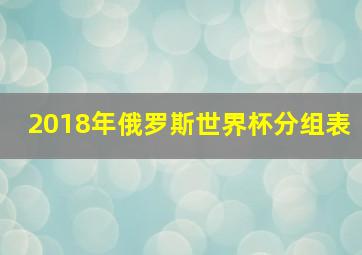 2018年俄罗斯世界杯分组表