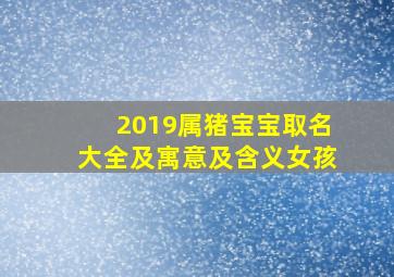 2019属猪宝宝取名大全及寓意及含义女孩