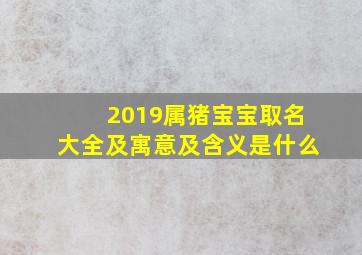 2019属猪宝宝取名大全及寓意及含义是什么