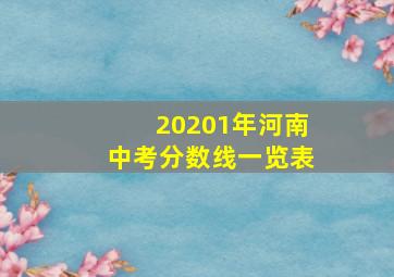 20201年河南中考分数线一览表