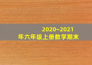 2020~2021年六年级上册数学期末