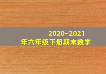 2020~2021年六年级下册期末数学