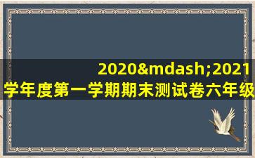 2020—2021学年度第一学期期末测试卷六年级上册数学