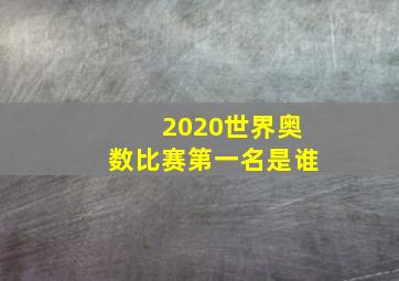 2020世界奥数比赛第一名是谁