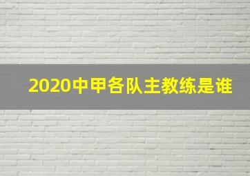 2020中甲各队主教练是谁