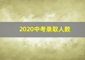 2020中考录取人数