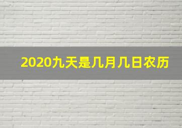 2020九天是几月几日农历