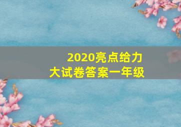 2020亮点给力大试卷答案一年级