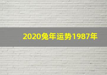 2020兔年运势1987年