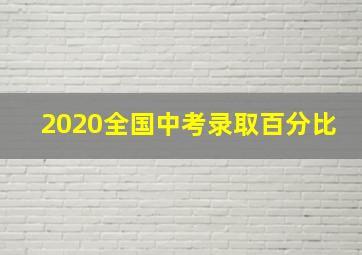 2020全国中考录取百分比