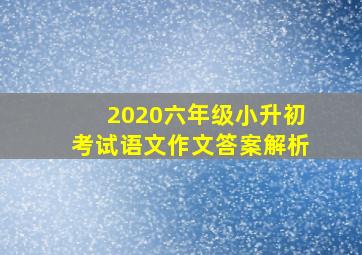 2020六年级小升初考试语文作文答案解析