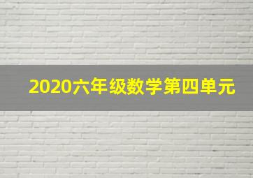 2020六年级数学第四单元