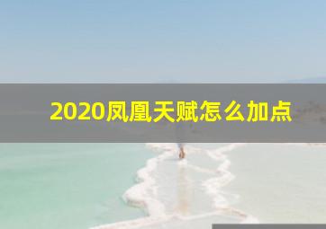 2020凤凰天赋怎么加点