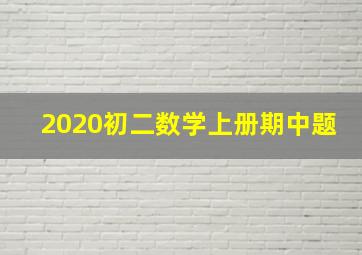 2020初二数学上册期中题