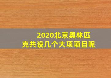 2020北京奥林匹克共设几个大项项目呢