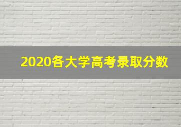 2020各大学高考录取分数