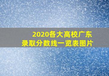 2020各大高校广东录取分数线一览表图片