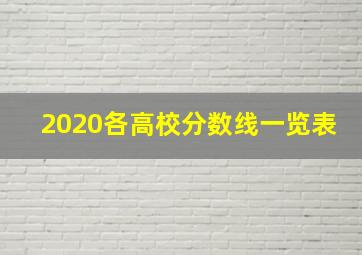 2020各高校分数线一览表