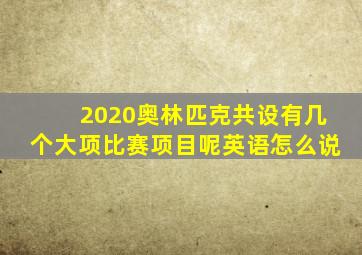 2020奥林匹克共设有几个大项比赛项目呢英语怎么说