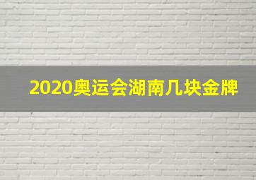 2020奥运会湖南几块金牌