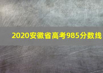 2020安徽省高考985分数线