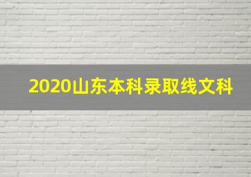 2020山东本科录取线文科