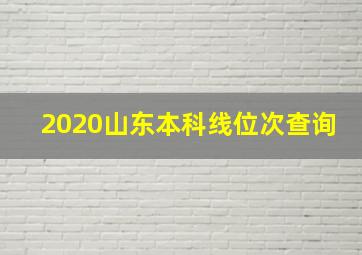 2020山东本科线位次查询