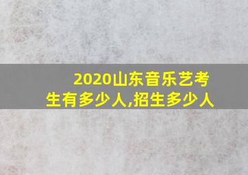 2020山东音乐艺考生有多少人,招生多少人