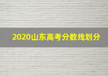 2020山东高考分数线划分