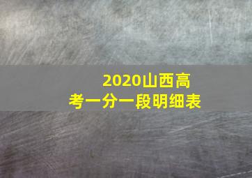 2020山西高考一分一段明细表