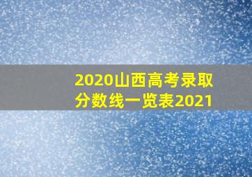 2020山西高考录取分数线一览表2021