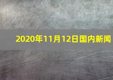 2020年11月12日国内新闻