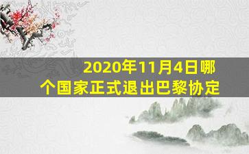 2020年11月4日哪个国家正式退出巴黎协定