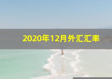 2020年12月外汇汇率