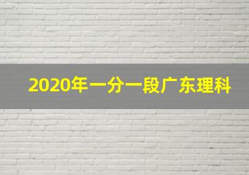 2020年一分一段广东理科