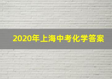 2020年上海中考化学答案