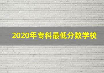 2020年专科最低分数学校