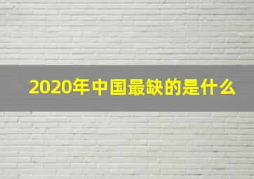 2020年中国最缺的是什么