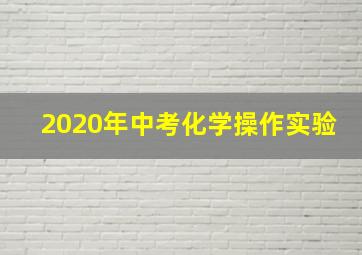 2020年中考化学操作实验