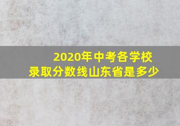 2020年中考各学校录取分数线山东省是多少