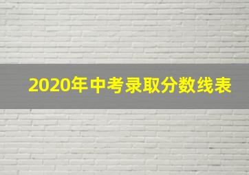 2020年中考录取分数线表