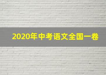 2020年中考语文全国一卷