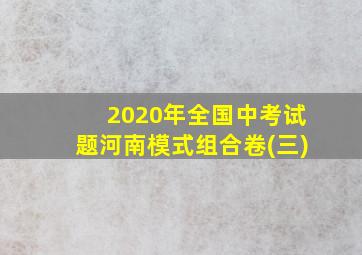 2020年全国中考试题河南模式组合卷(三)