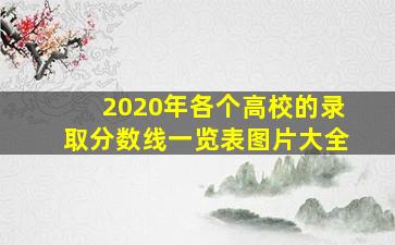 2020年各个高校的录取分数线一览表图片大全